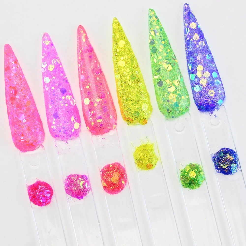 

NEW Coming Colors Beauty Personal Care Nail Chameloen Acrylic Powder Chunky Size Acrylic Polymer Glitter Powder MD146