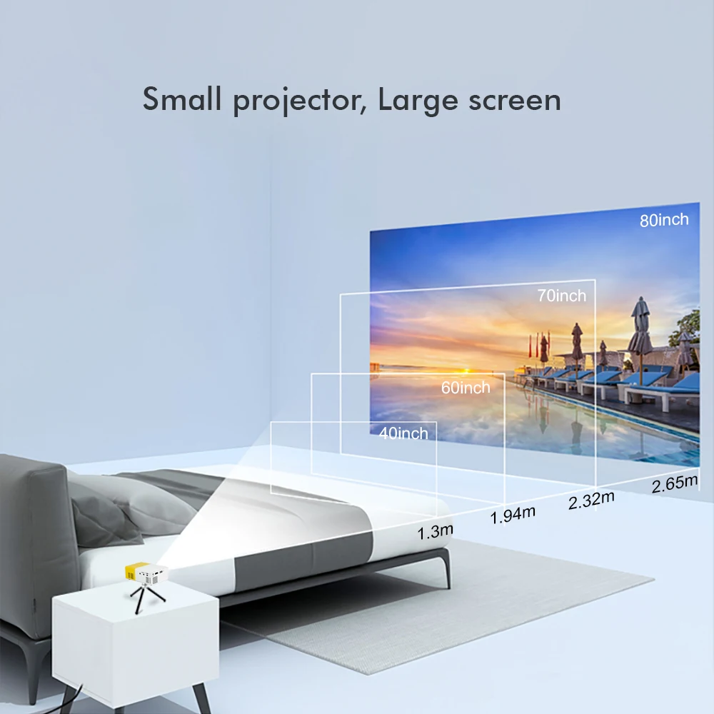 Byintek C400 Cheap Led 80 Inch Pocket Size Led Lcd Mini Projector Yg300