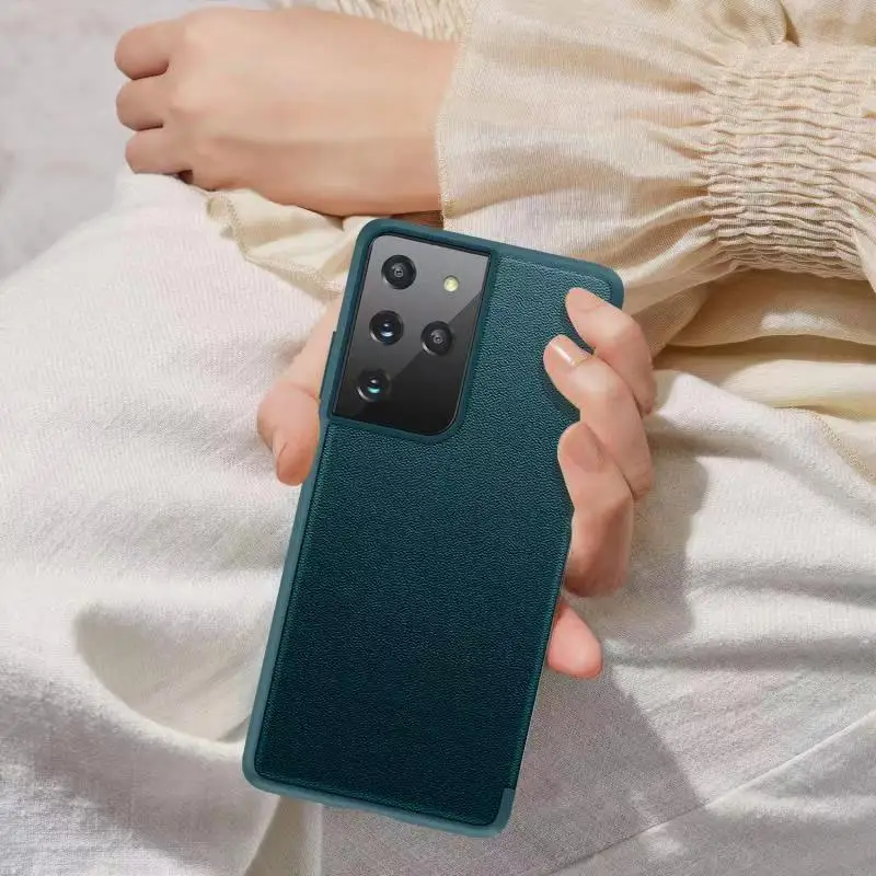 

LeYi leather phone cases for samsung a52 mobile phone Smart display flip cover for iphone 11 6s 7 8 plus case