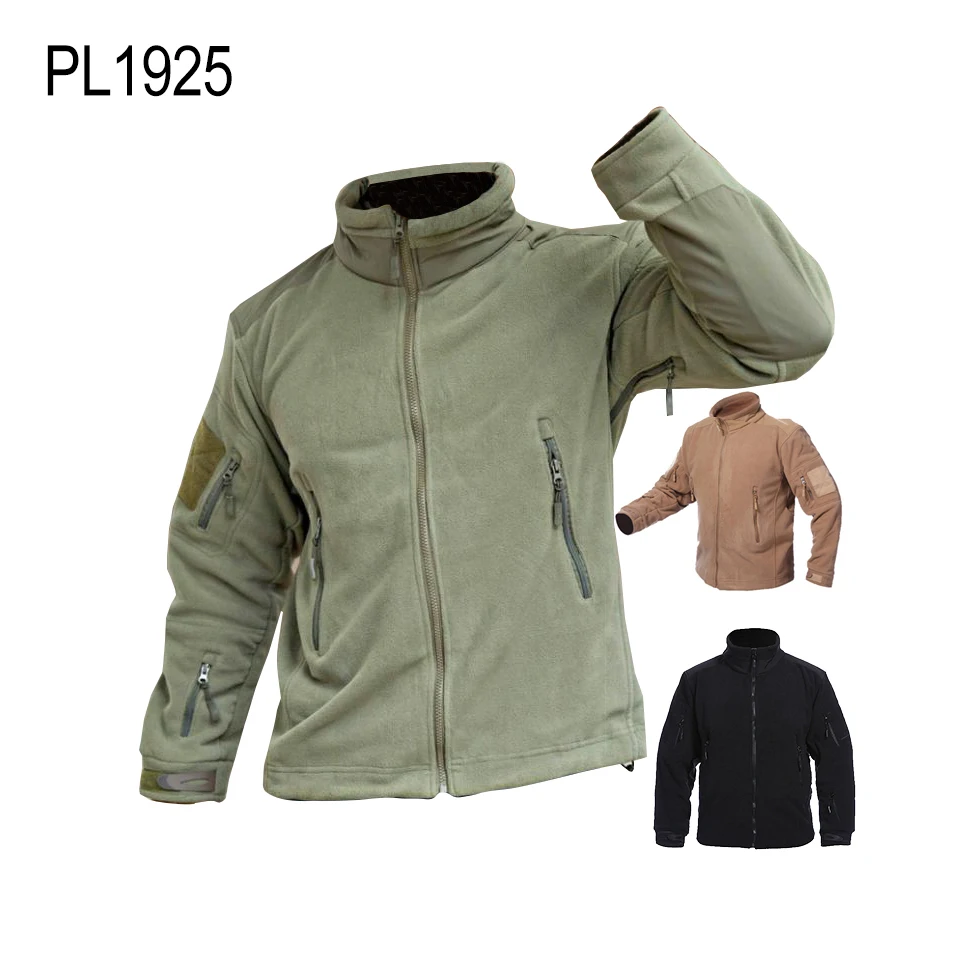 

Stock wholesale Men's Fleece Military Tactical Jacket Fleece Winter Coat for Hiking Traveling Hunting Custom Embroidery Logo