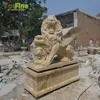 Full size marble flying lion statue for sales