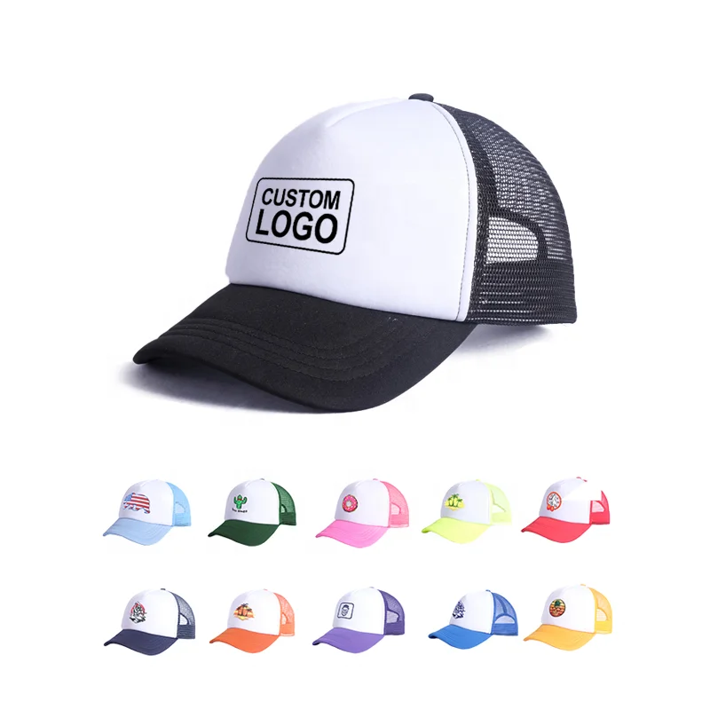 

Wholesale Manufacture Custom Logo Embroidery 100% Polyester Plain Blank Foam Mesh Trucker Hats Caps