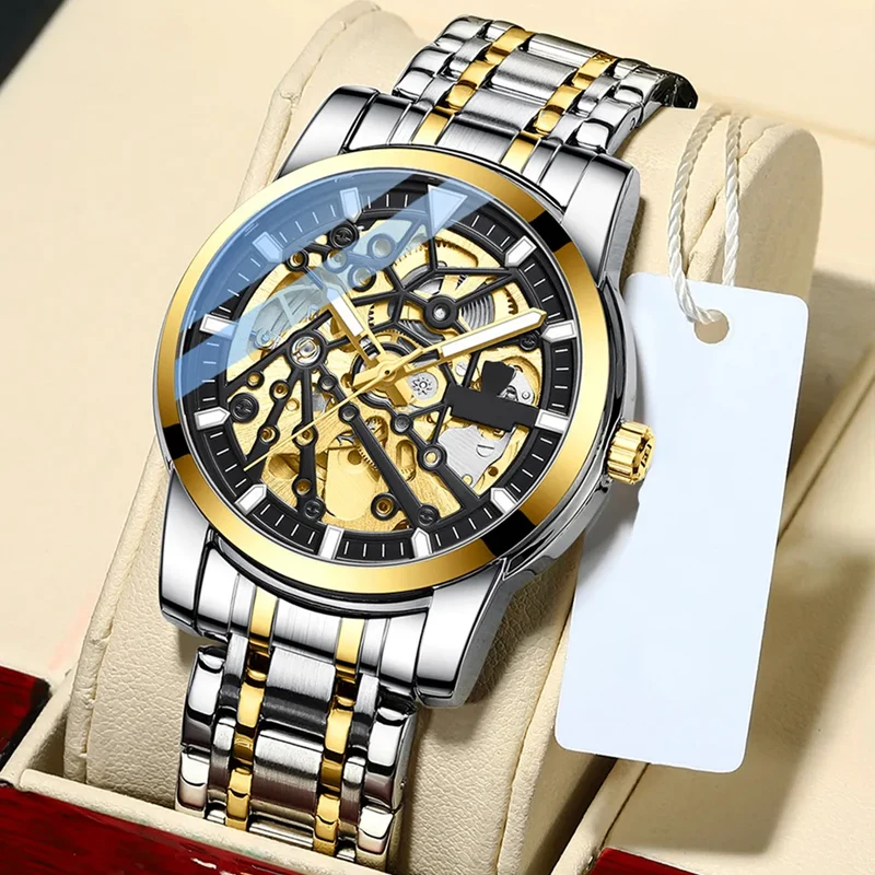 

fashion men automatic watch tourbillion reloj automatico luxury skeleton mechanical watches
