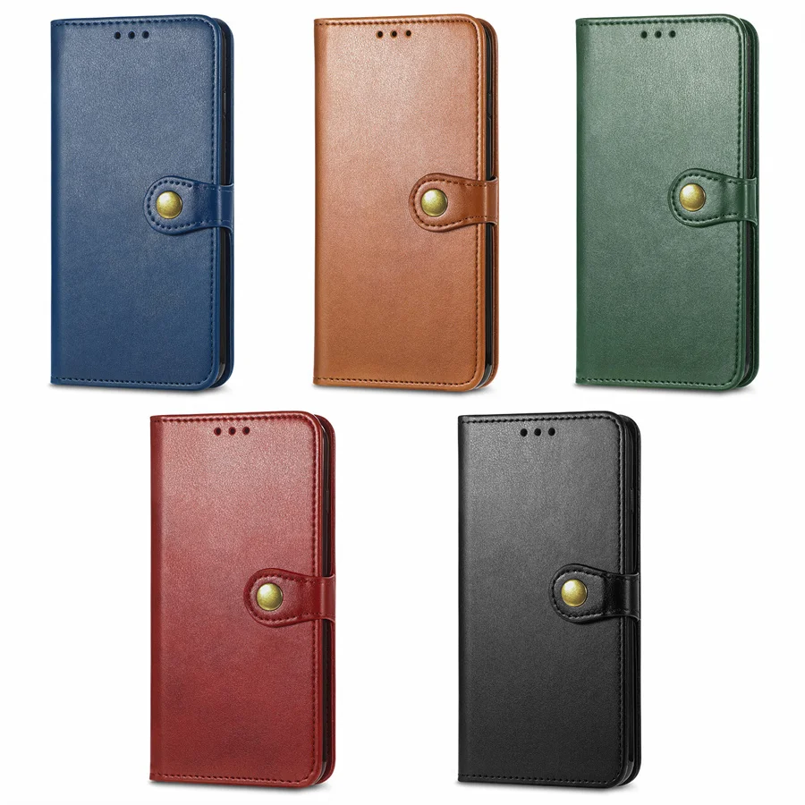 

Round Buckle Flip Phone Leather Case For Infinix Note 8 Hot 10i 10T 10 Play X688B 10S Smart 5 Note 10 Pro Wallet Cover, 5 colors