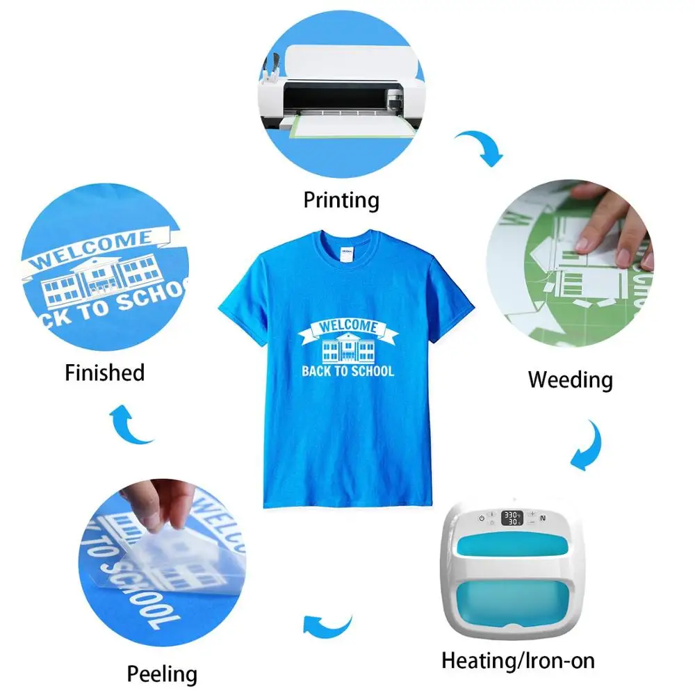 
Nicapa 12*12 inches 12 colors 14 sheets Heat Press Transfer Vinyls for Cricut Easypress Silhouette Cameo 