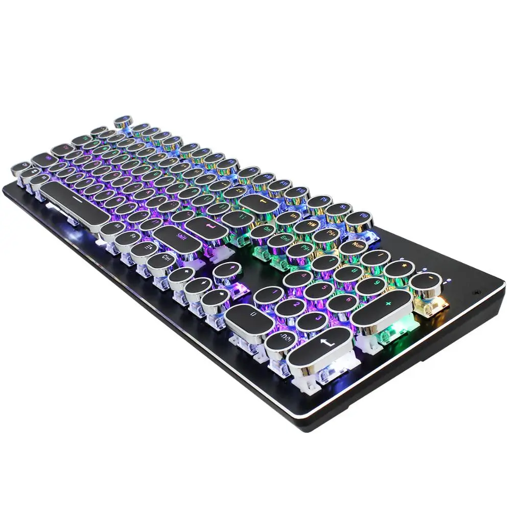 

OEM Factory Price Rainbow Backlit Metal Keyboard