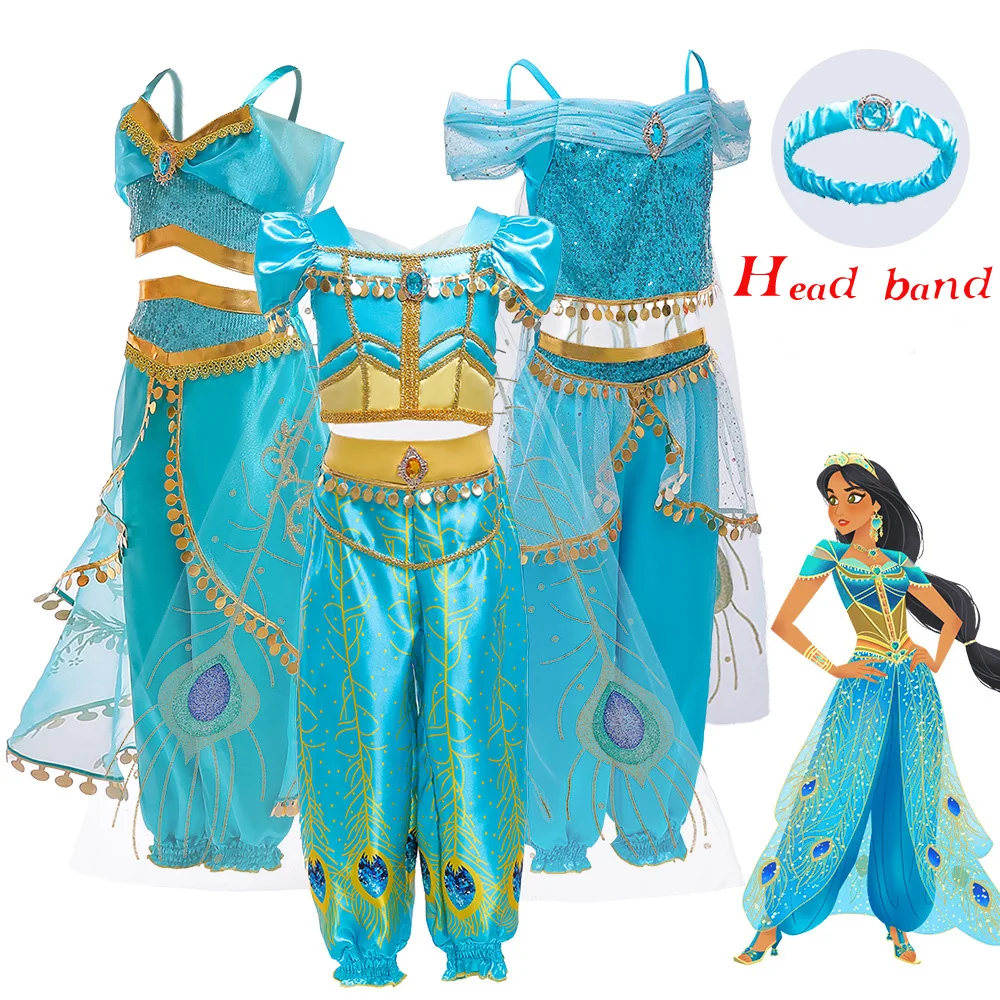 Carnival Aladdin Jasmine belly Dancer Princess Dresses Halloween Costume Jasmine arabian Party Dress Cosplay Costume