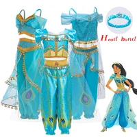 

Carnival Aladdin Jasmine belly Dancer Princess Dresses Halloween Costume Jasmine arabian Party Dress Cosplay Costume