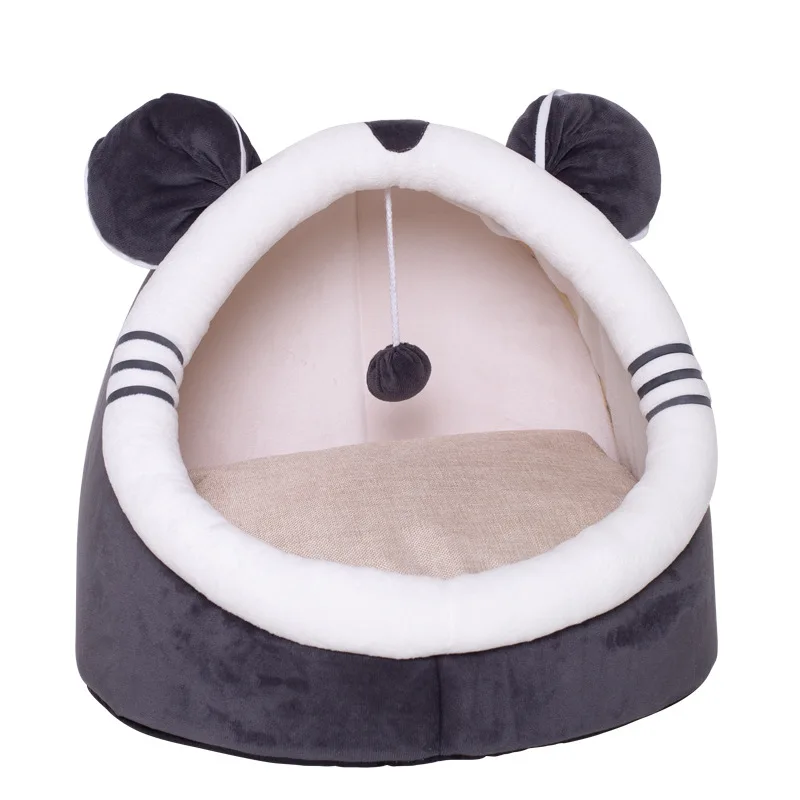 

Factory wholesale pink luxury round plush dog pet cat bed, Picture