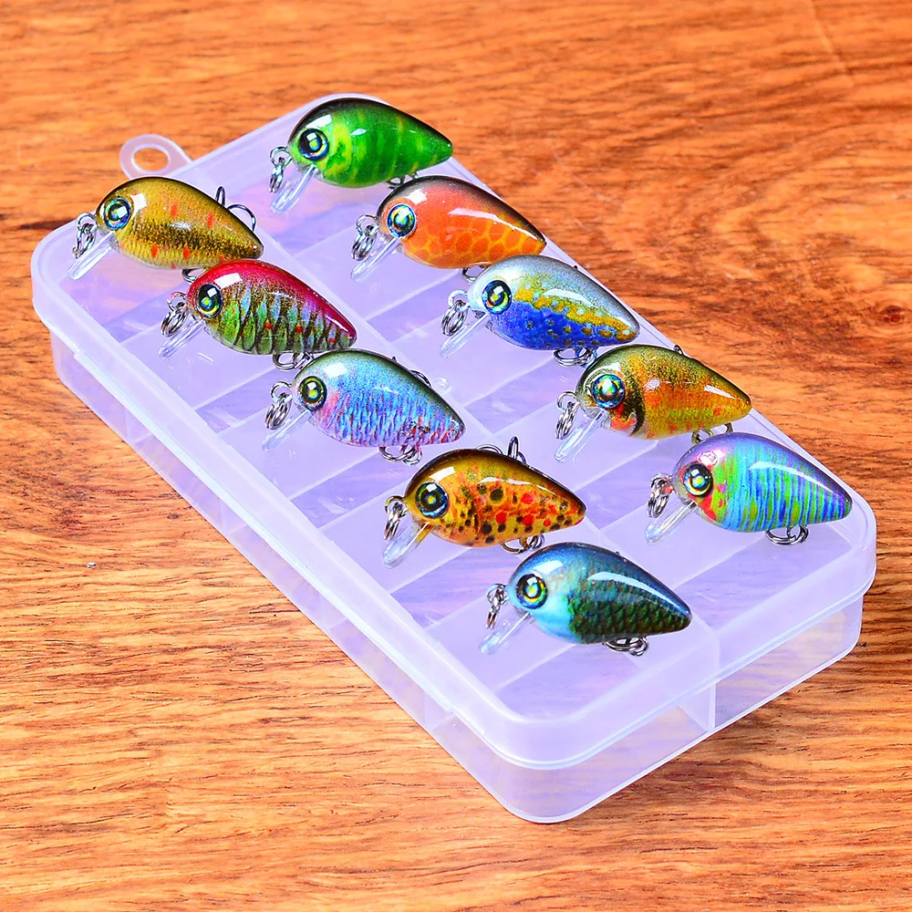 

10PCS/set Mixed Artificial Fishing Lure kit sinking minnow Lure Crankbait fishing Popper lures, Vavious colors