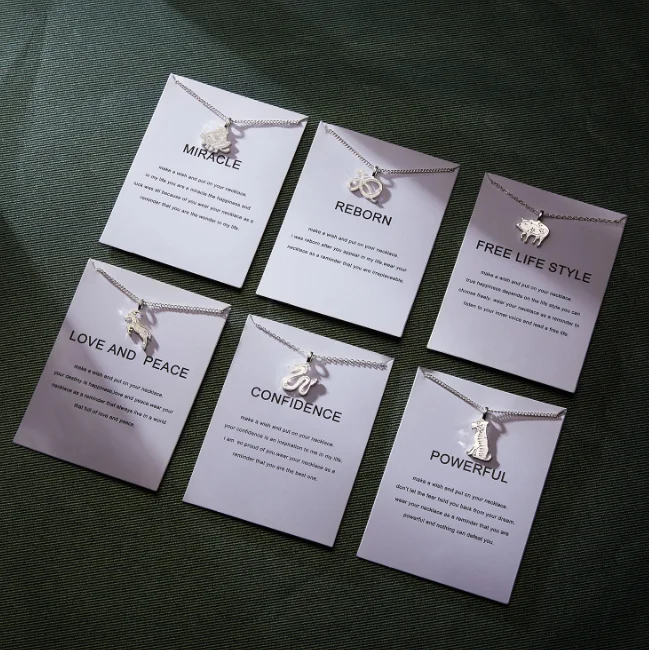 

Zodiac Paper Card Necklace Zodiac chain Necklace Spot Factory Wholesale, Picture