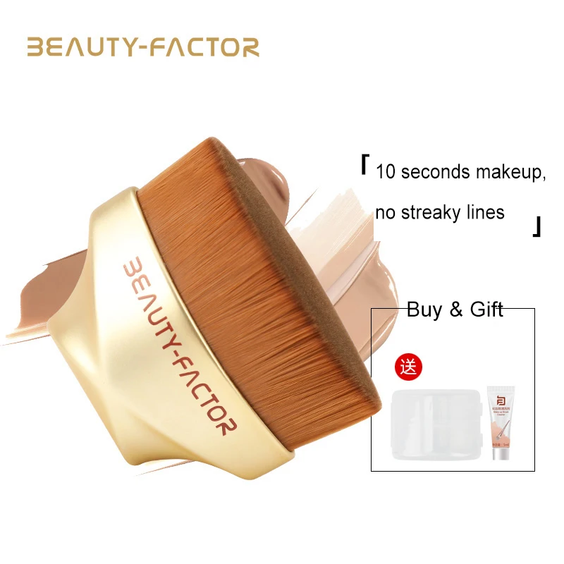 

Hot Sale Flat Single Vegan No.55 Makeup High Quality Foundation Brushes Custom, As the picture