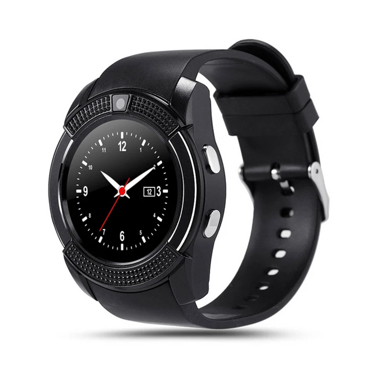 

V8 Round Smartwatch Sim Card Slot Camera Answer Call Dial Call Sport Android V8 Smart Watch For Men Women