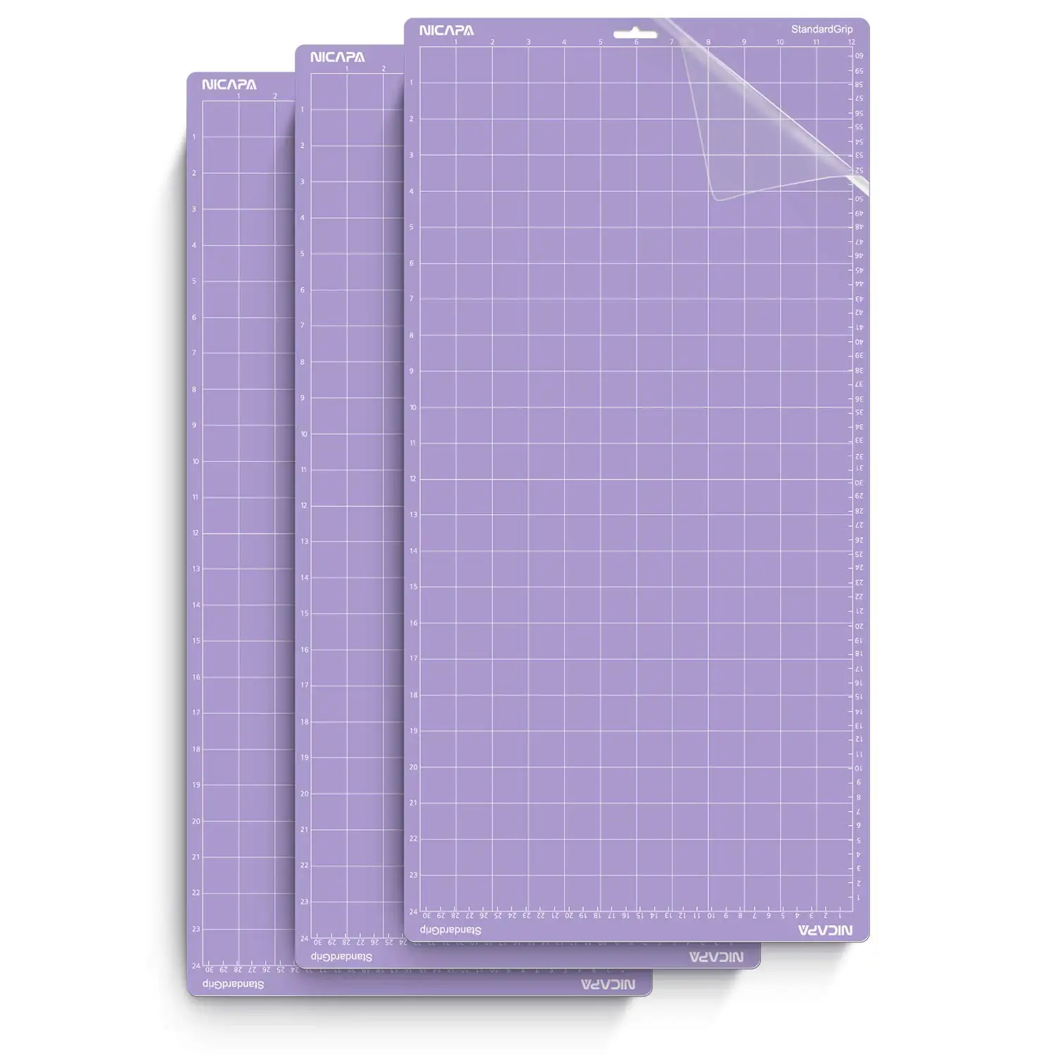 
Nicapa Purple Strong Grip Cutting Mat for Cricut Explore Air 2/Maker (12x24 inch,3 Mats) Strong Adhesive Sticky Cut Mats 