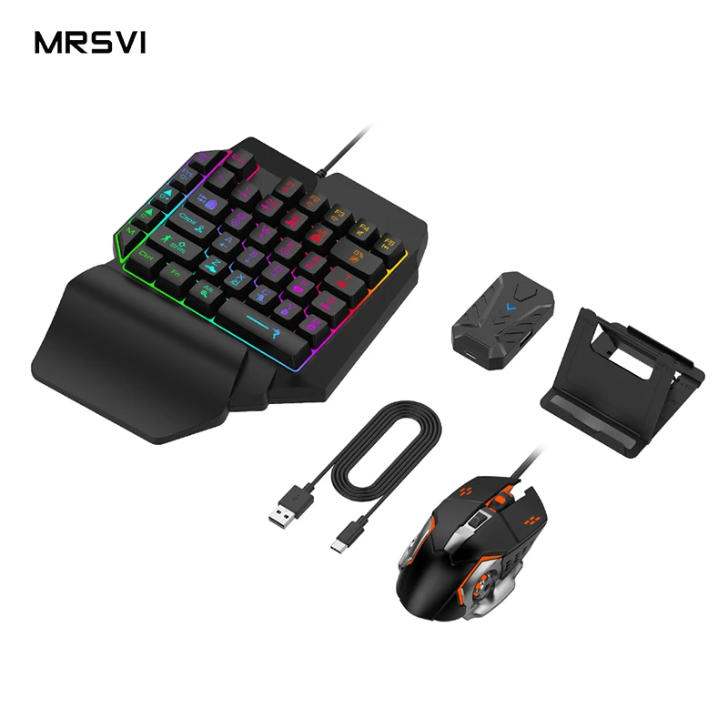 

One-Handed Gaming Keyboard 35 Keys Backlight RGB Left Single Hand Mechanical Gaming Keyboard M99, Black