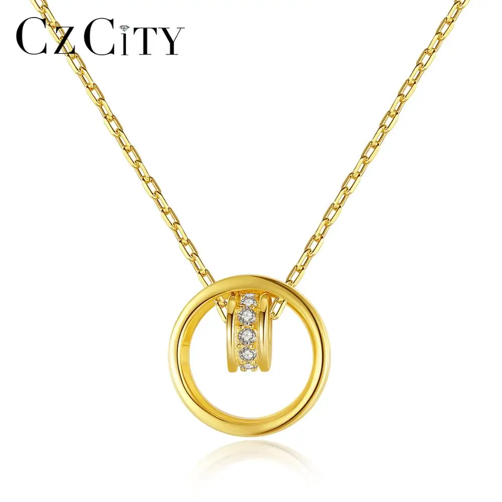 CZCITY Combination Pendant Necklaces for Women 925 Sterling Silver Necklaces Fashion Jewelry