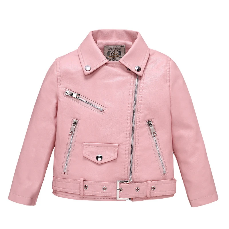 

2021 new fall winter children's clothing girls leather jackets girls' jackets PU kids leather jackets children winter clothes, Picture shows