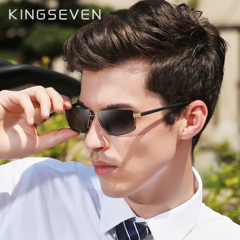 

KINGSEVEN Glasses Men Brand Design Driving Square Frame Sun Glasses For Men Classic Glasses Women Eyewear Shades Gafas 7128, 5 colors