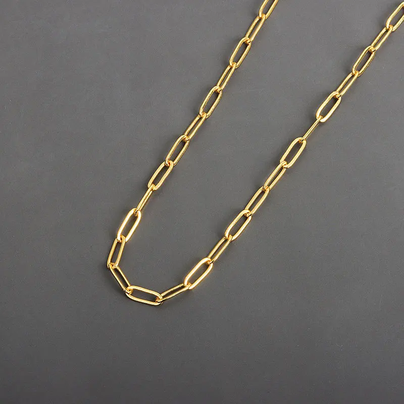 

Newest Arrival 18k Gold Plated Safety Pin Necklaces Clip Link Chain Necklace For Women Fashion Jewelry