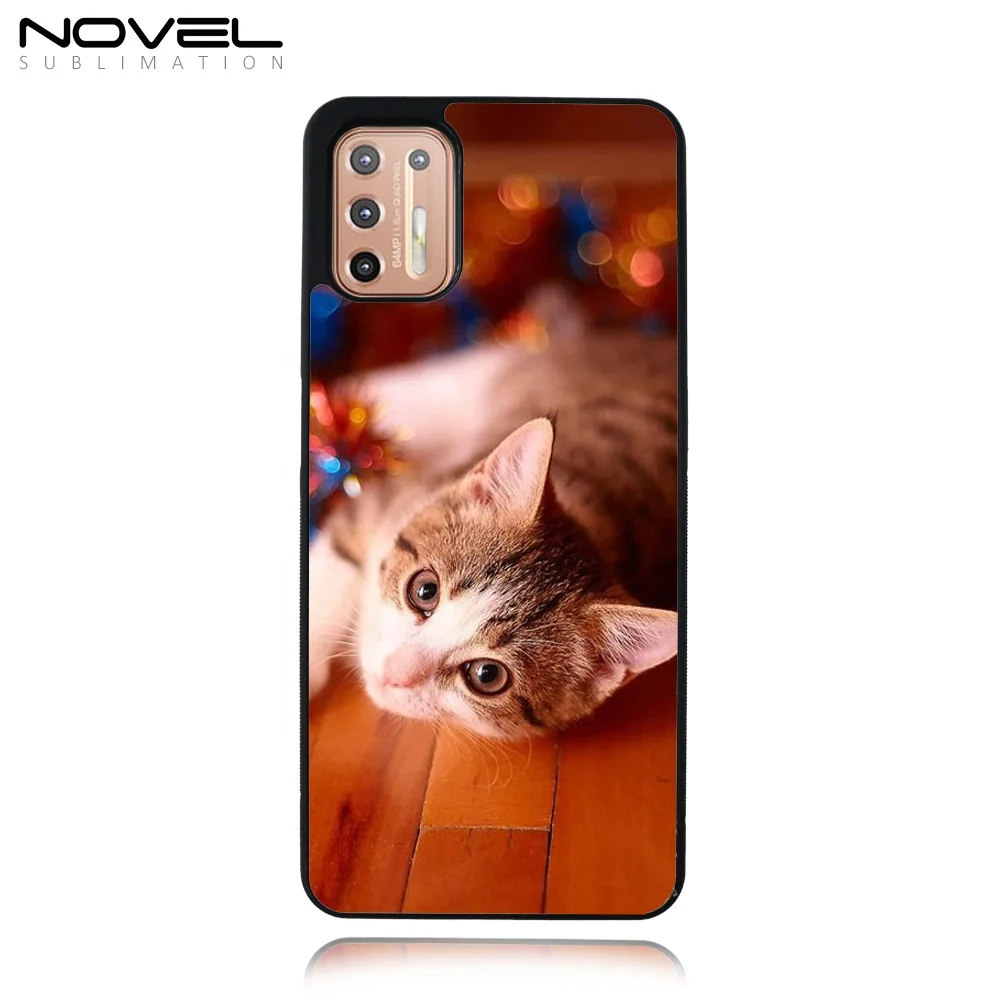 

Custom Sublimation 2D Soft Silicone Mobile Phone Back Cover Case for Motorola Moto G9 Plus, White, black