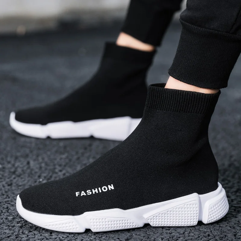 

Unisex 34-47 Men Women's Breathable Fashion Sock Sneakers Youth Walking Style Shoes, Black+white;black