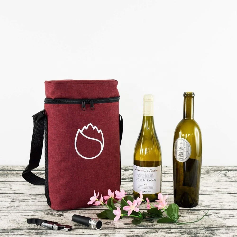 

Portable Thermal Cooling Insulated Wine Cooler Bag Beer Carrier Picnic Travel Tote Champagne Padded Hard Carrier Totes Bag, Customized color