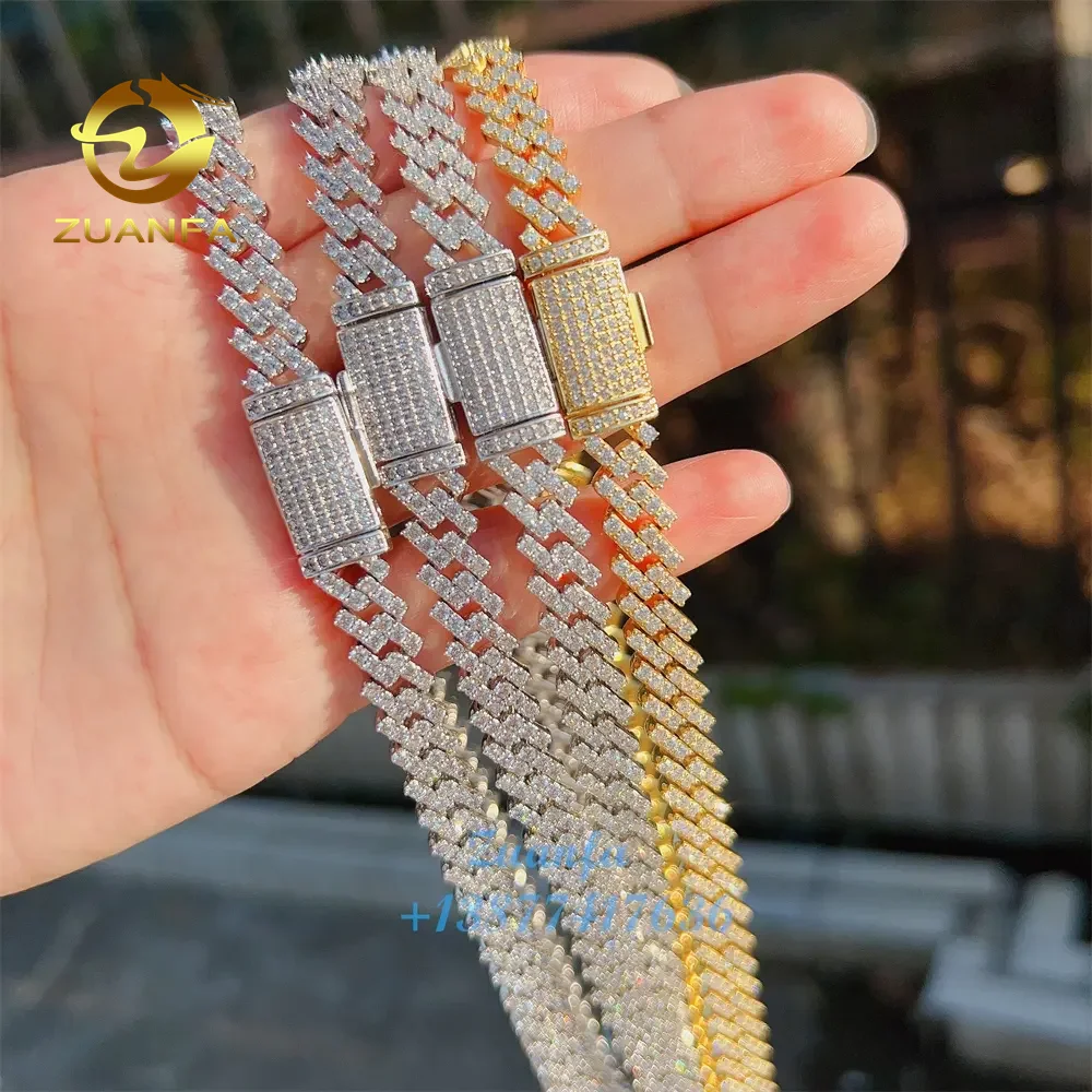 

Wholesale 8MM Iced Out Cuban Link Hip Hop Jewelry Cuban Link Chain Necklace Diamond VVS Moissanite Chain Cuban