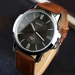 Luxury Wrist Sport Watch Men Genuine Leather Water