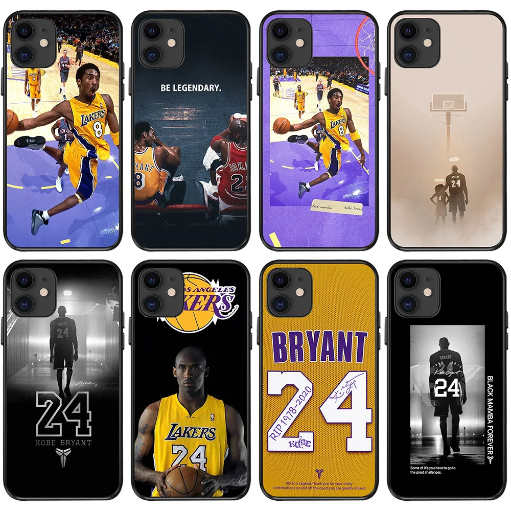 

Fashion NBA Basketball Black Mamba Kobe Bryant UV Digital Printing Phone Case for iPhone 11 12 Pro Max for iPhone 7 8