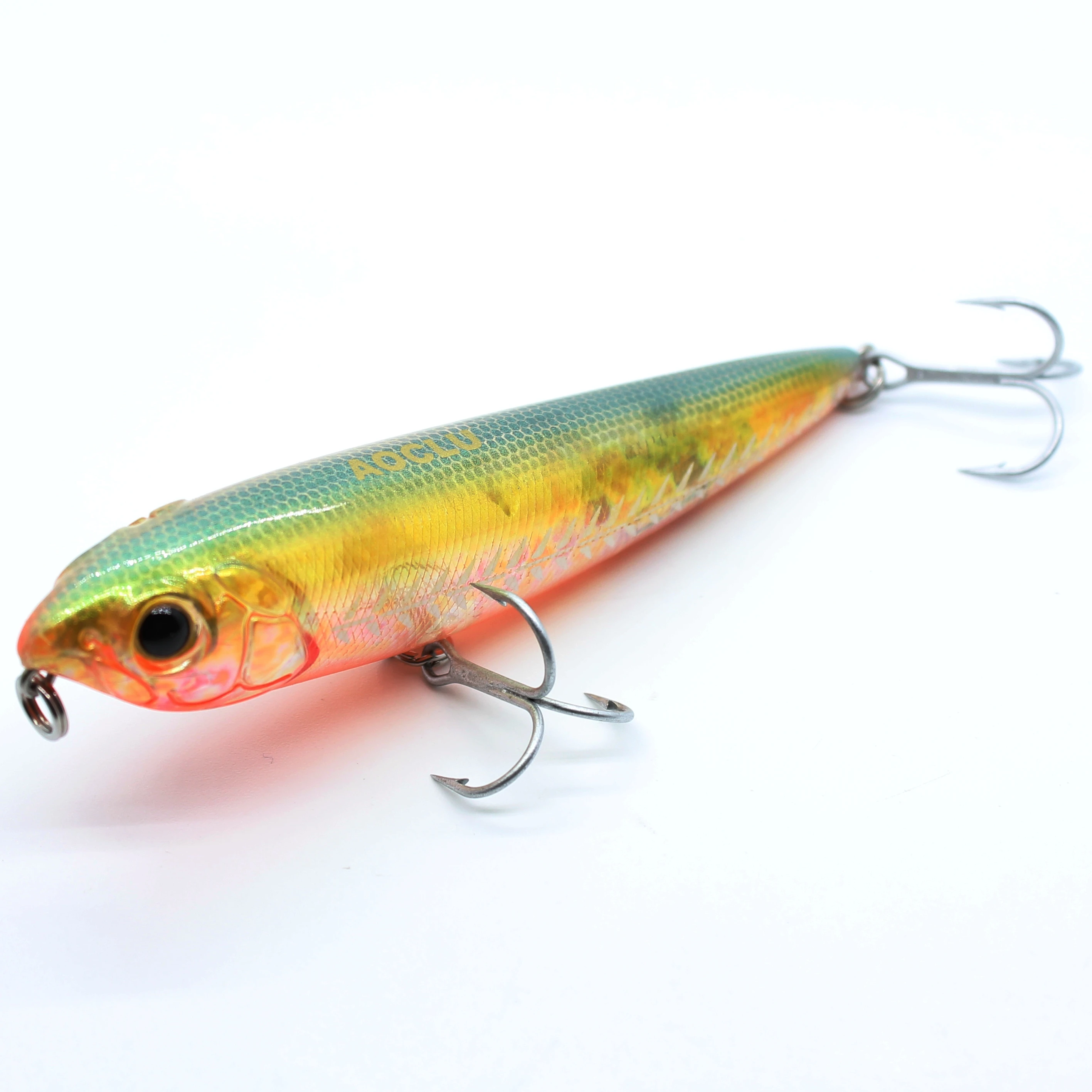 

AOCLU Topwater Walk The Dog 105mm 15.6g Wobbler Floating Hard Bait Stick Fishing Lures With VMC Hooks, 6 colors
