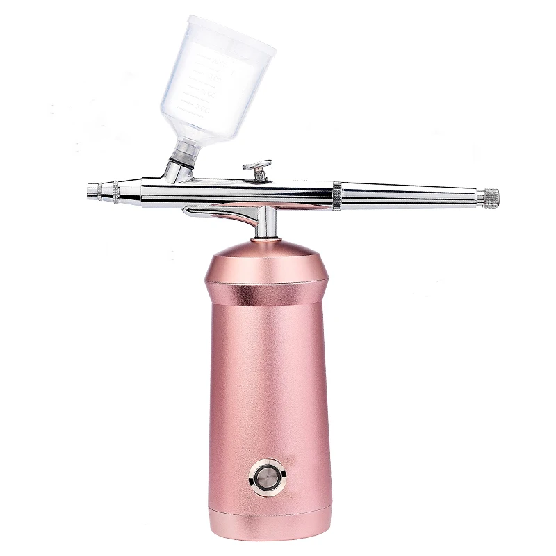

New hot cordless airbrush cake decorating portable mini paint airbrush compressor for nail and tatto0 airbrush makeup machine, Pink/red air compressor airbrush