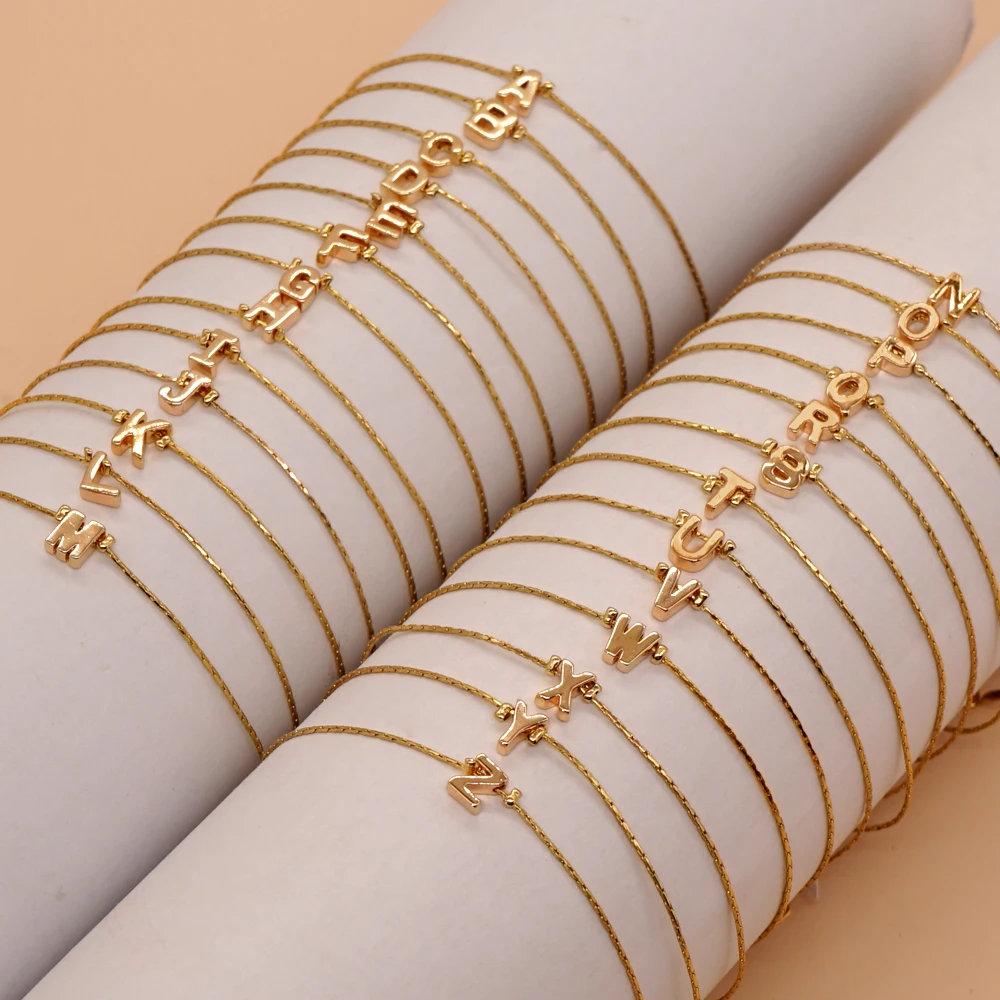 

Go2boho Handcrafted A-Z Letters Golden Dainty Rope Chain 2024 New Elegant Fashion Jewelry Boho Bracelets For Women Men