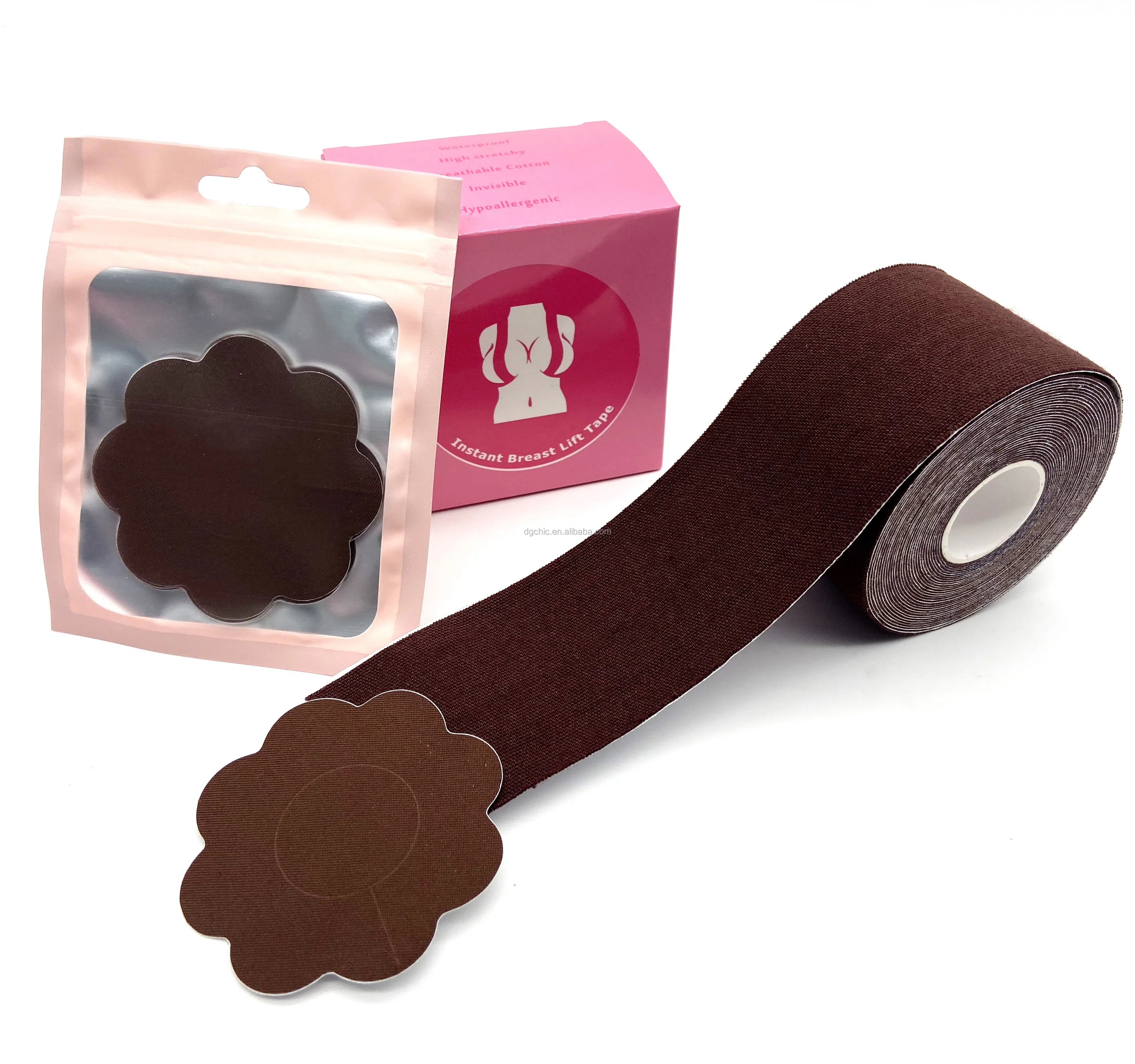 8 Colors Disposable Flower Petal Drop Shape Satin Polyester Nipple