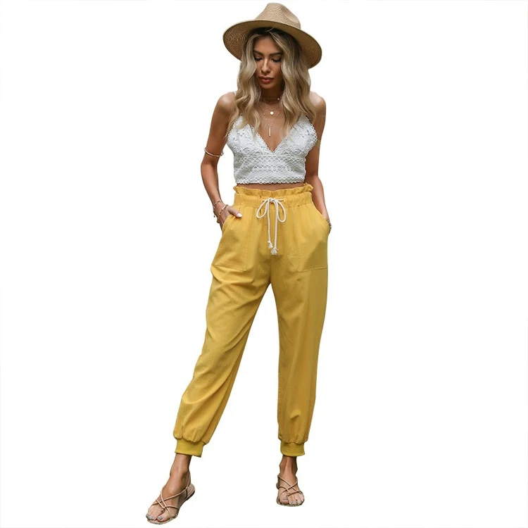 

Pure Color Loose Sport Ladies Joggers Pants Women's Plus Size Pants Trousers