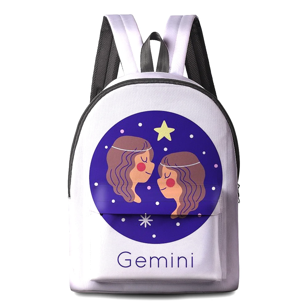 

2022 Drop shipping Aries Taurus Gemini Cancer Custom Logo Waterproof Polyester For Boys Girls Student Kid Backpack School Bags