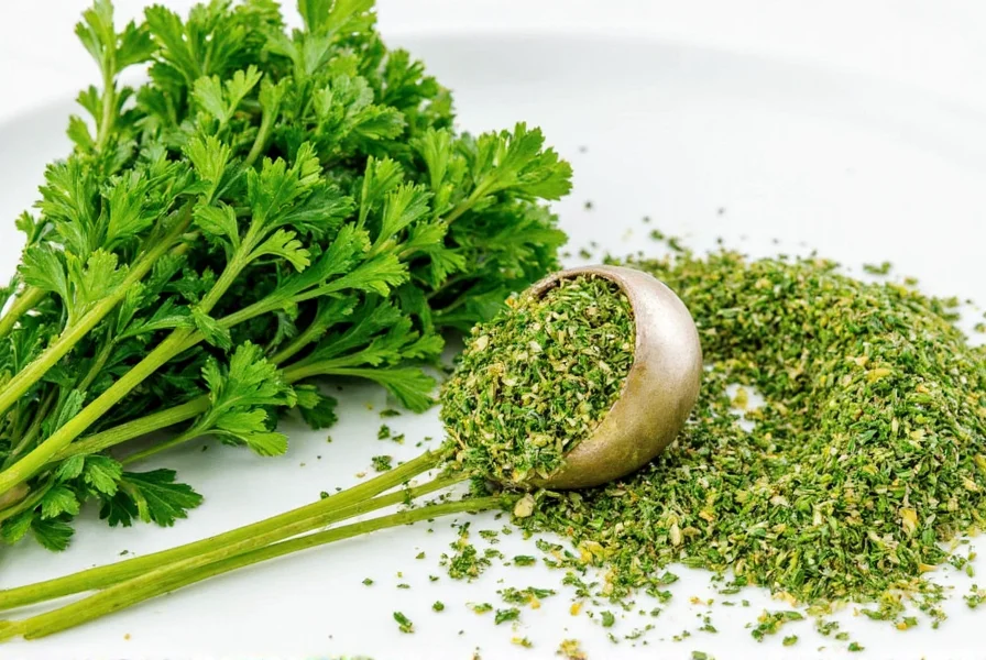 Parsley in food dehydrator