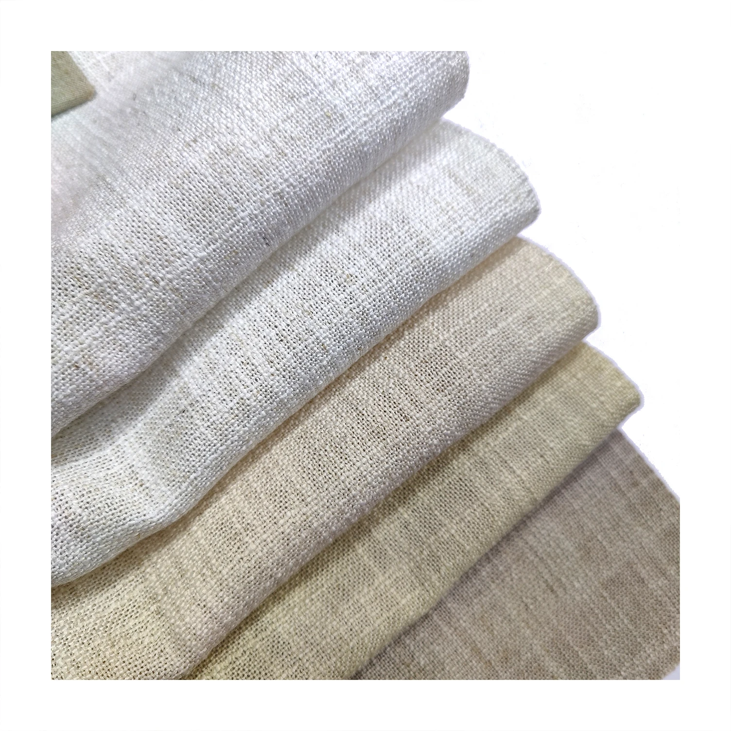 M&Y 280cm 100% Polyester Linen Look Upholstery Curtain Fabric Natural Style Yarn Dyed Pattern for Home Furniture Cushion Use