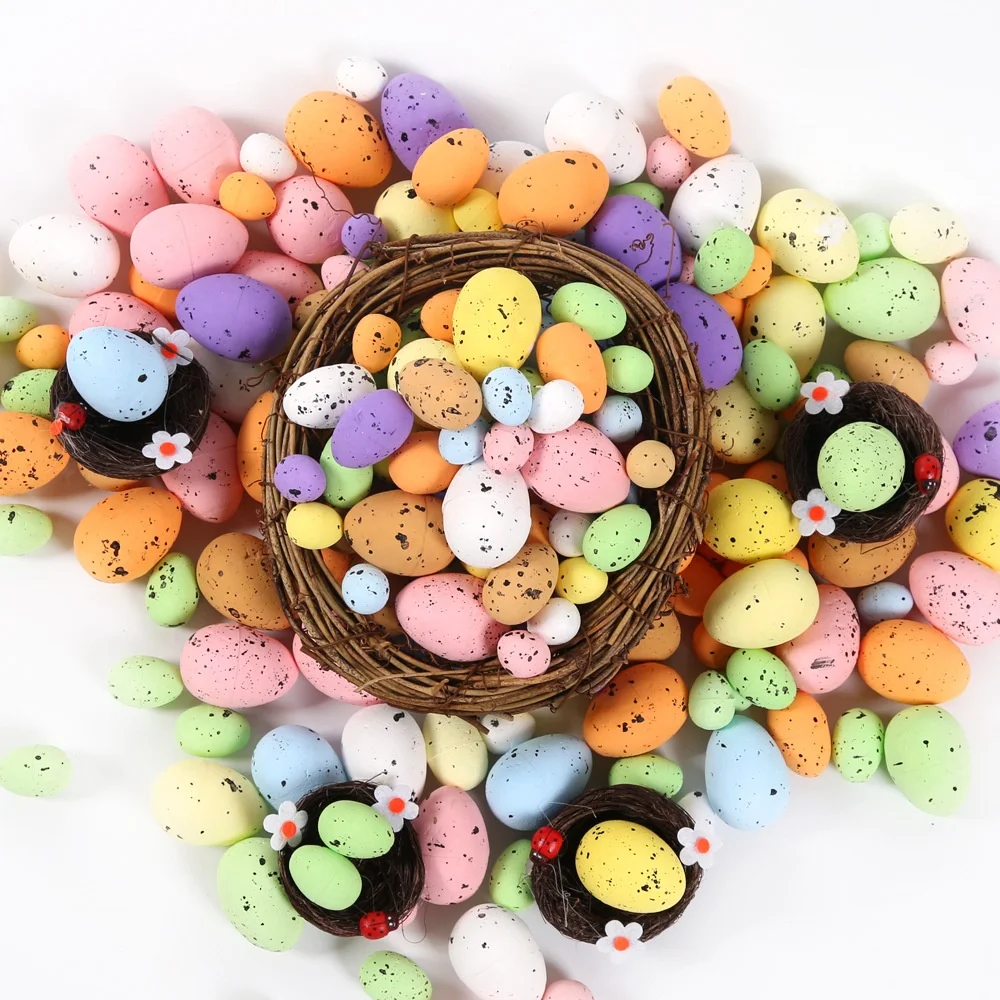 

DAMAI Easter 2024 Colorful Foam Easter Eggs DIY Decoration Mini Eggs Party Easter Festival Supplies