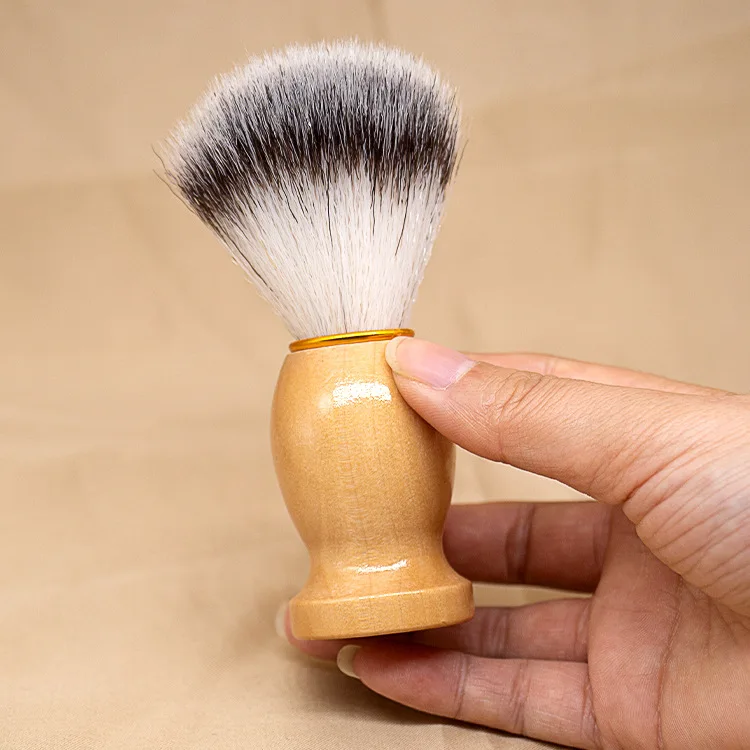 

Men Grooming Shave Shaving Brush Synthetic Hair Wooden Handle Shaving Brush Barber Brush