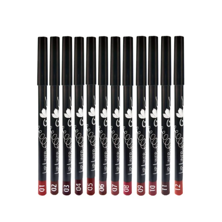 

IBCCCNDC Natural 12 Colors Waterproof Moisturizing Lip Gloss & Lip Liner Set