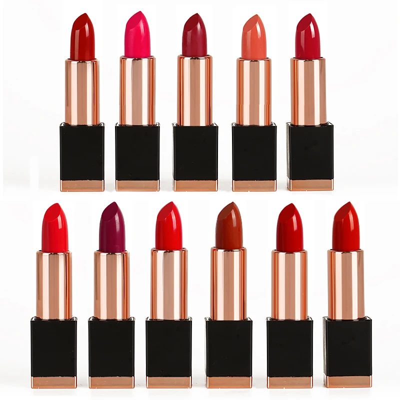 

Cosmetic vendor Wholesale customized logo organic vegan cruelty free long lasting glossy cream lipstick, Multi-colors