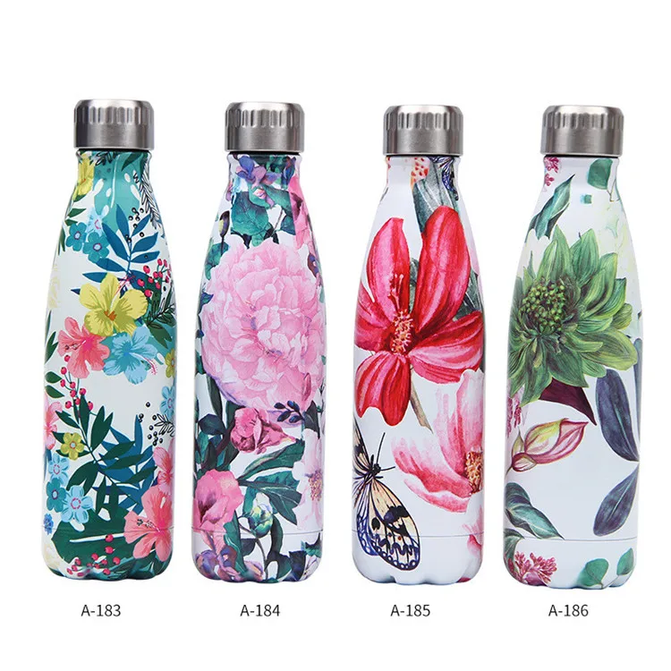 304 stainless steel vacuum flask outdoor sports big belly cup flower cola bottle double wall water bottle vacuum
