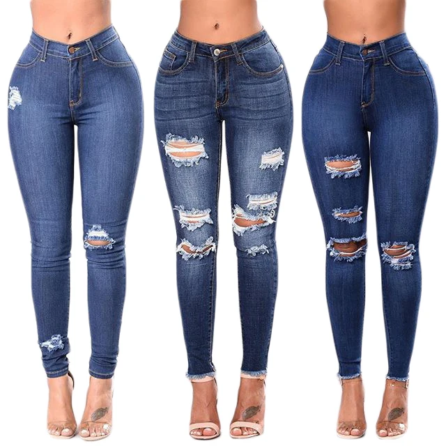 

New high quality tight stretch women's high waist pencil jeans