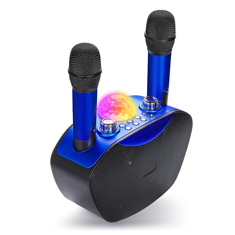 

Colors light changing Mini bluetooth karaoke speakers wireless microphones home theatre system for family theater karaoke ktv