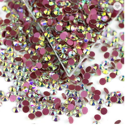 

Crystal AB rose back ss20 glass rhinestone diamond ,flat back crystal AB rhinestones for nail art
