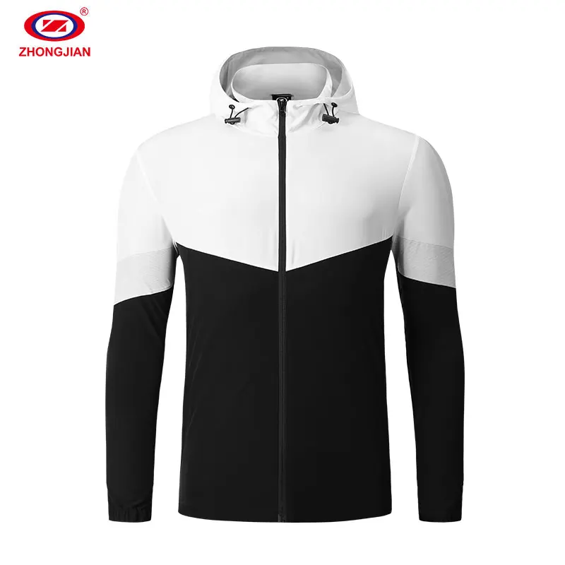 

2020 New Design Custom Logo Winter Men Windbreaker Jacket With Hoodie