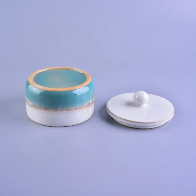 Antique ceramic votive candle holder with lid in bulk