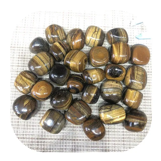 

Natural polished crystal gemstones yellow tiger eye tumbled healing stones for decorations