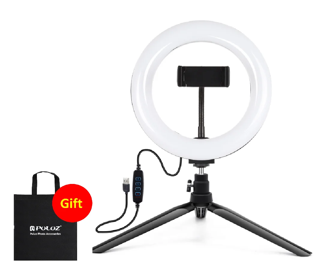 

Free Gift 7.9 inch 20cm Dimmable LED Ring Lights Vlogging Selfie Ring Light Photography Video Lighting For Live Broadcast