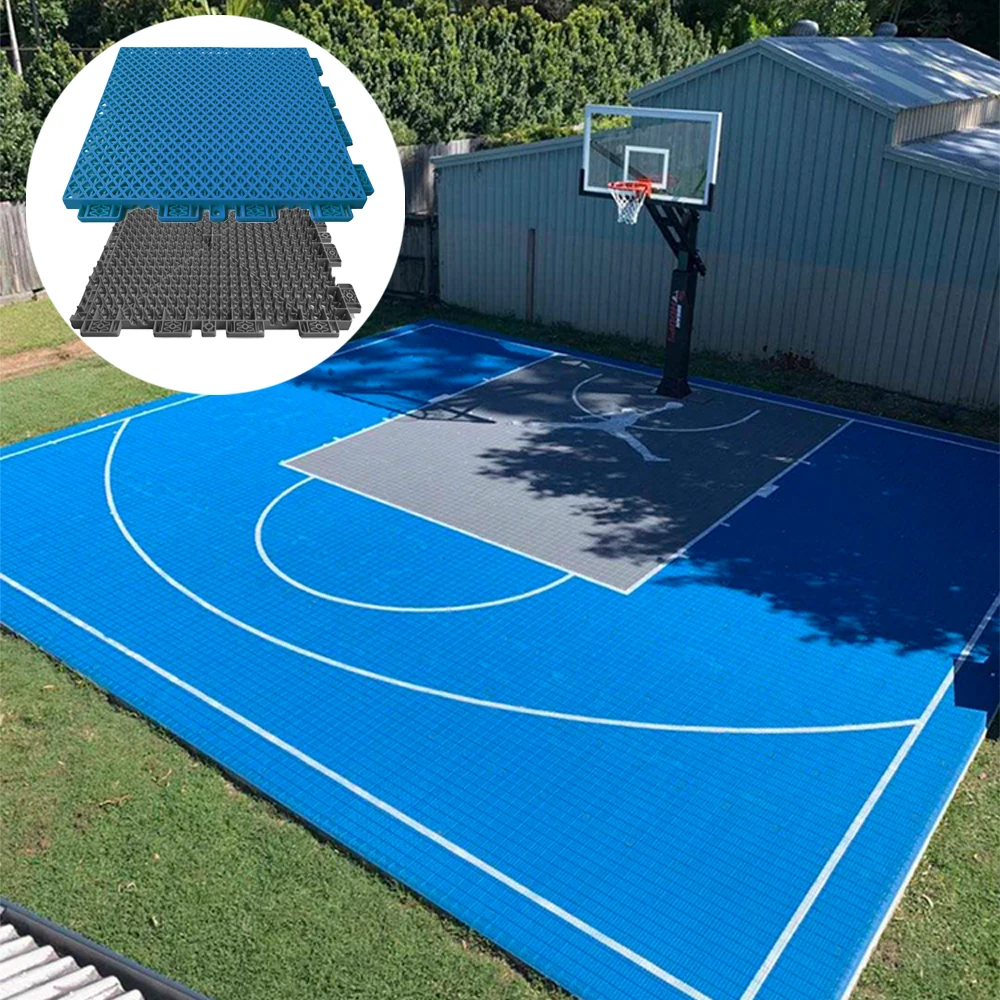 

Free sample basketball court plastic floor interlocking sports flooring outdoor